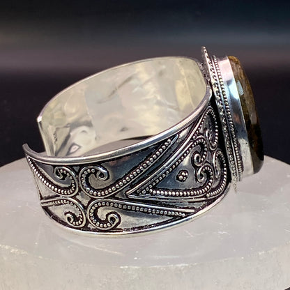 .925 Sterling Silver Tiger's Eye Cuff