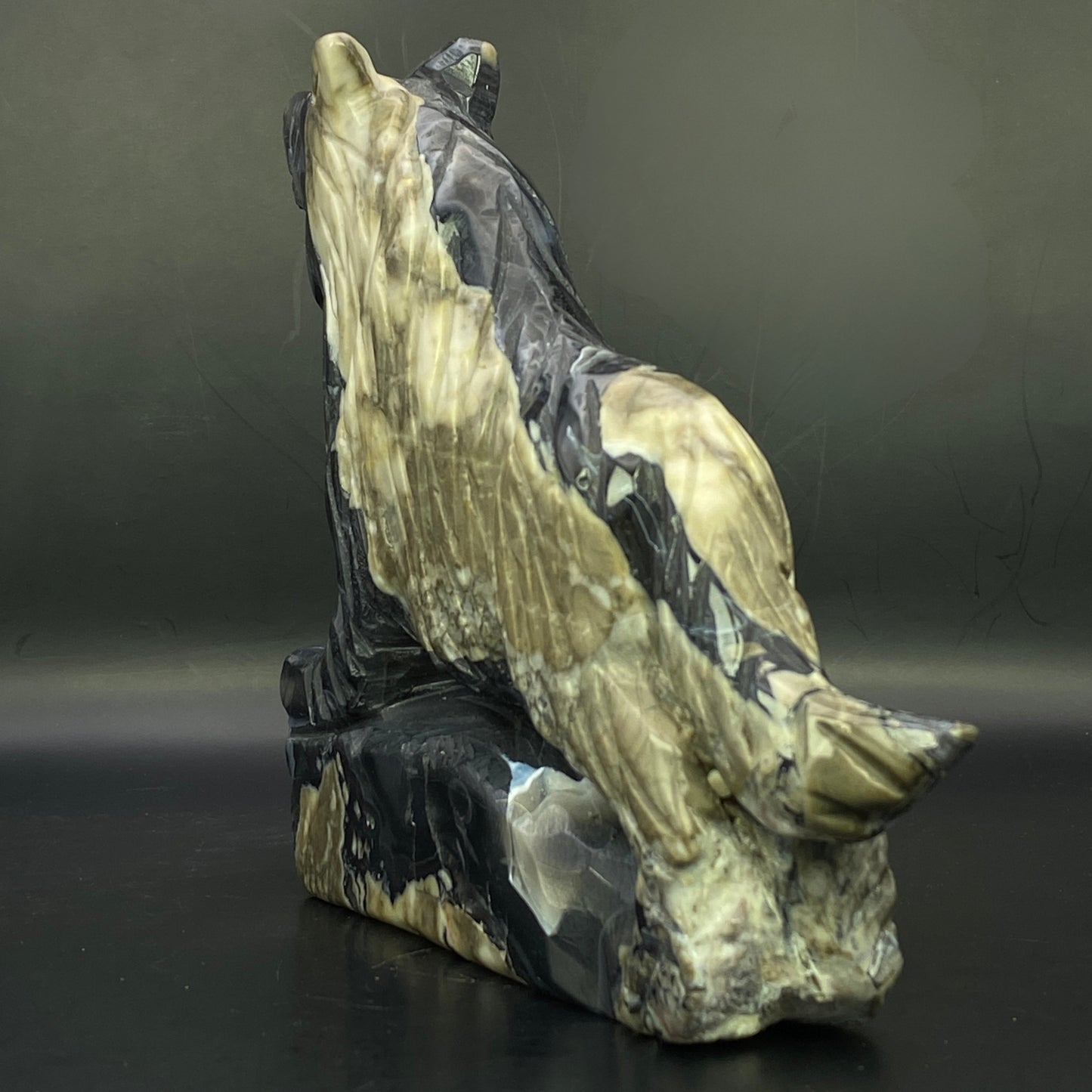 LARGE Volcano Agate Wolf - OVER 1KG!