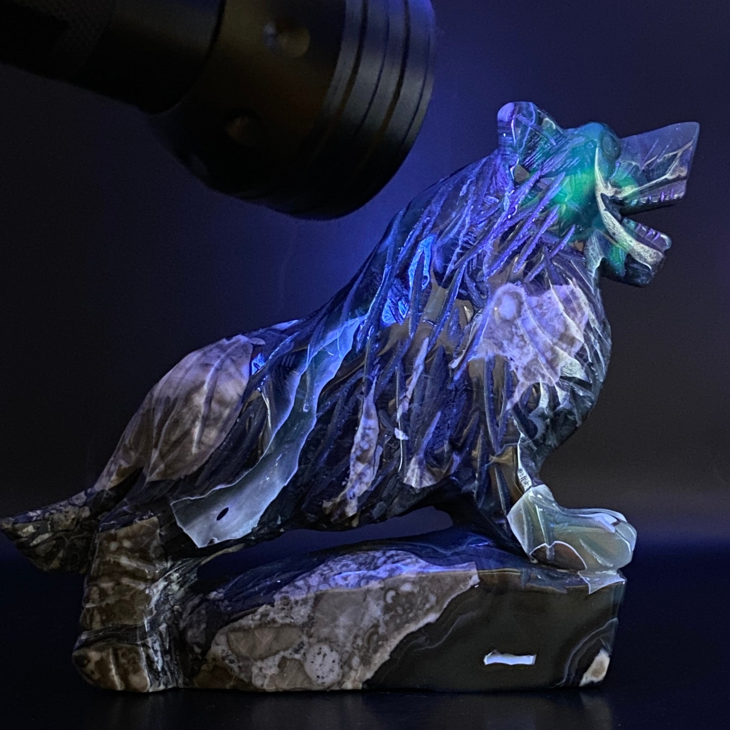 LARGE Volcano Agate Wolf - OVER 1KG!