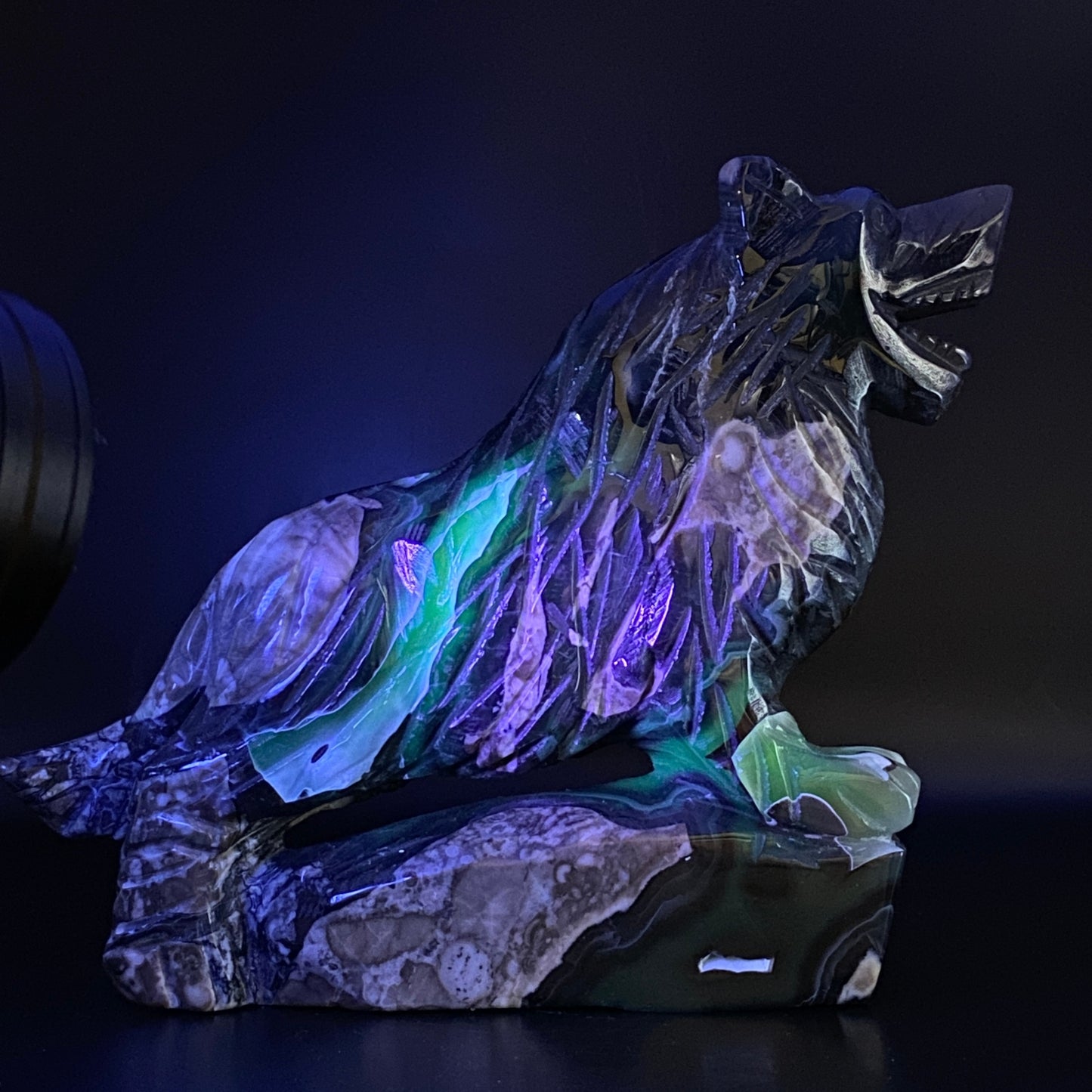 LARGE Volcano Agate Wolf - OVER 1KG!