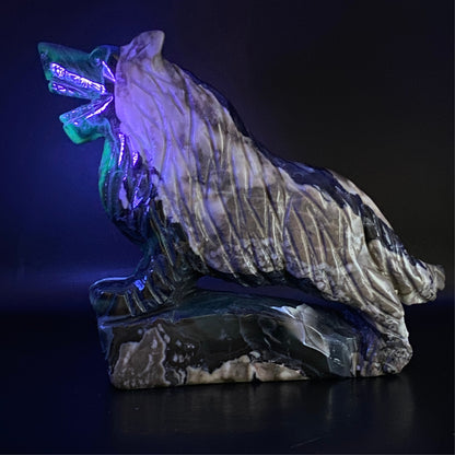 LARGE Volcano Agate Wolf - OVER 1KG!